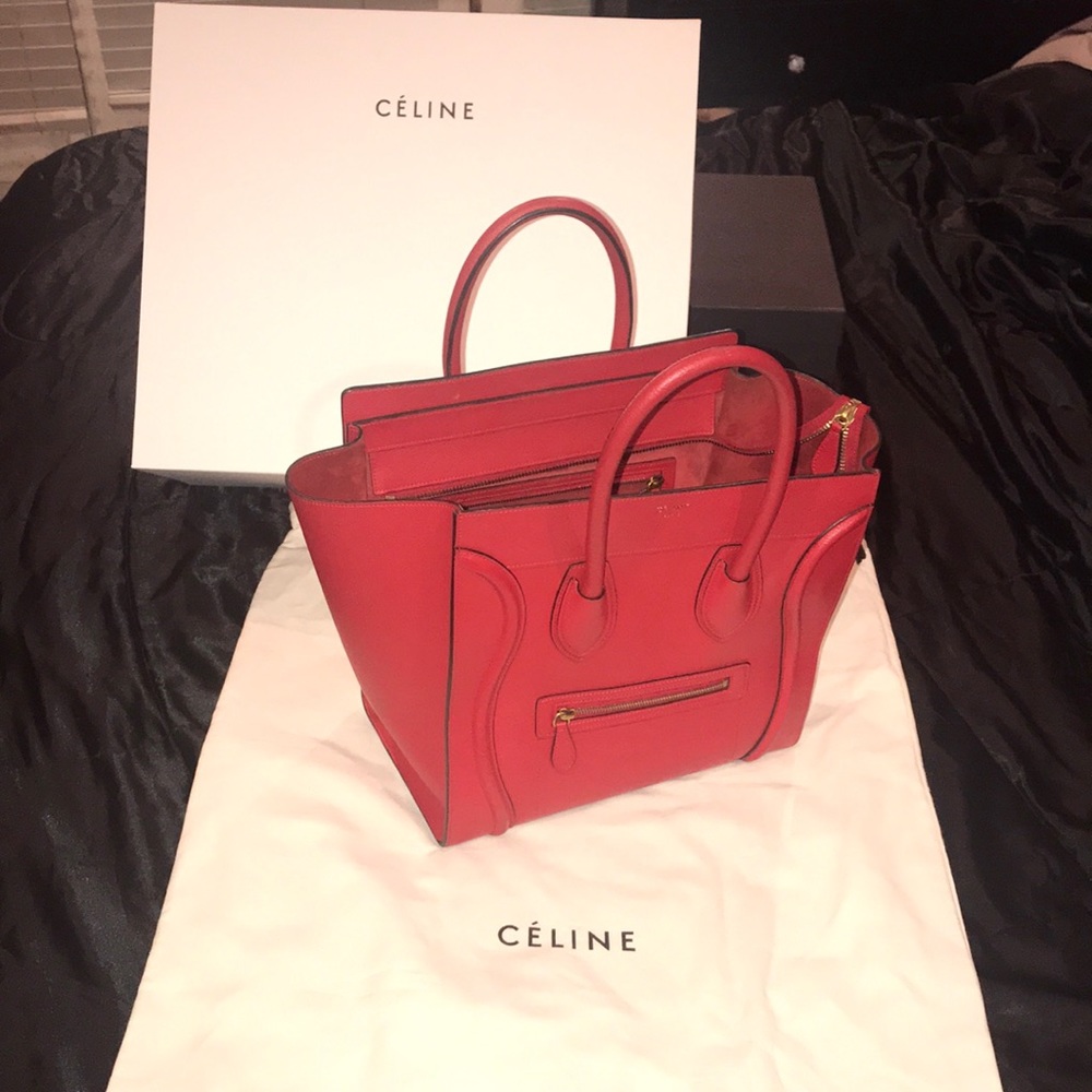 (SOLD) Red Celine Mini Luggage Tote - Picture 10 of 10